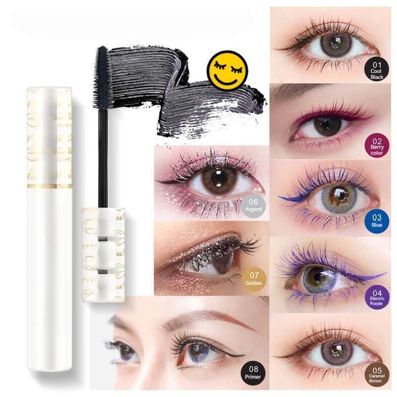 Red Rapel Eye Black Lengthens Color Fiber Roll Colorful Makeup_voghion.com