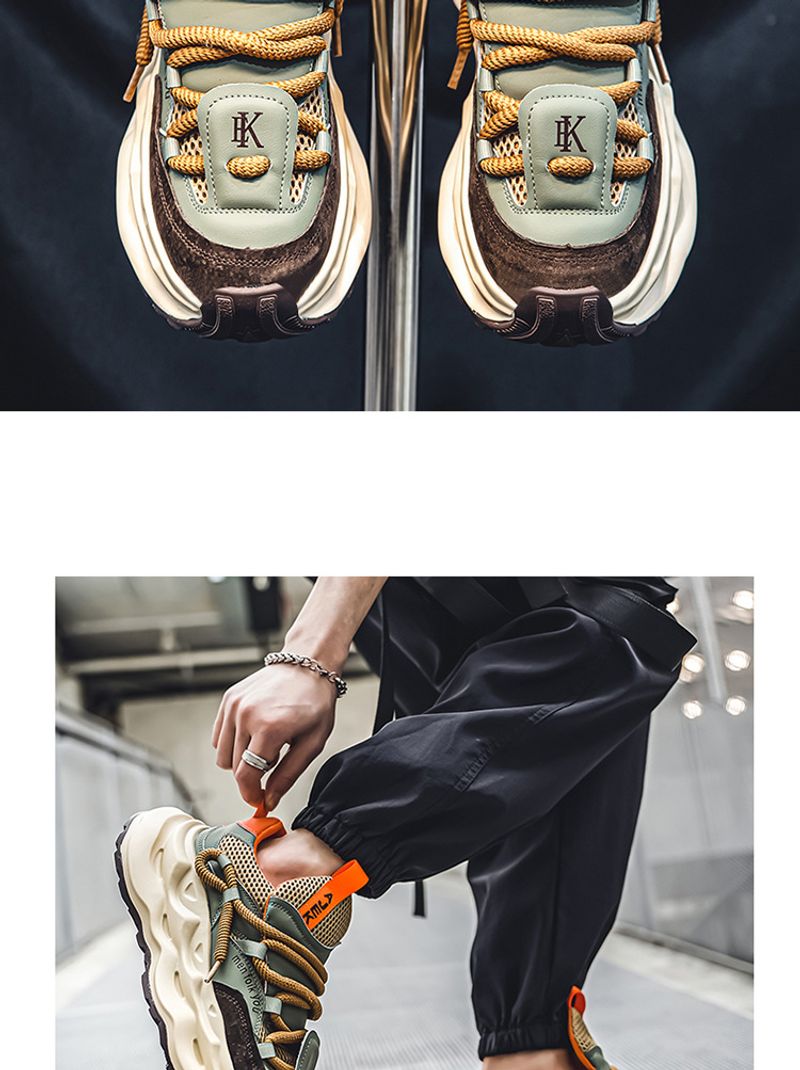 Chunky Sneakers Men Thick Sole Platform Casual Walking Shoes_voghion.com