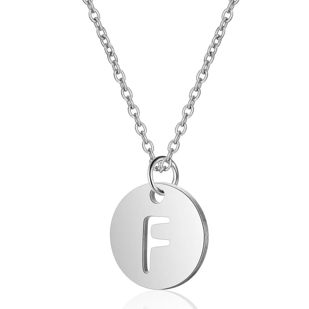 Sier Iniziali Acciaio Inossidabile Donne Ciondolo Gioielli A-Z 26 Lettere Hollow-Out Iniziale Collana Choker Regali Individuali_voghion.com