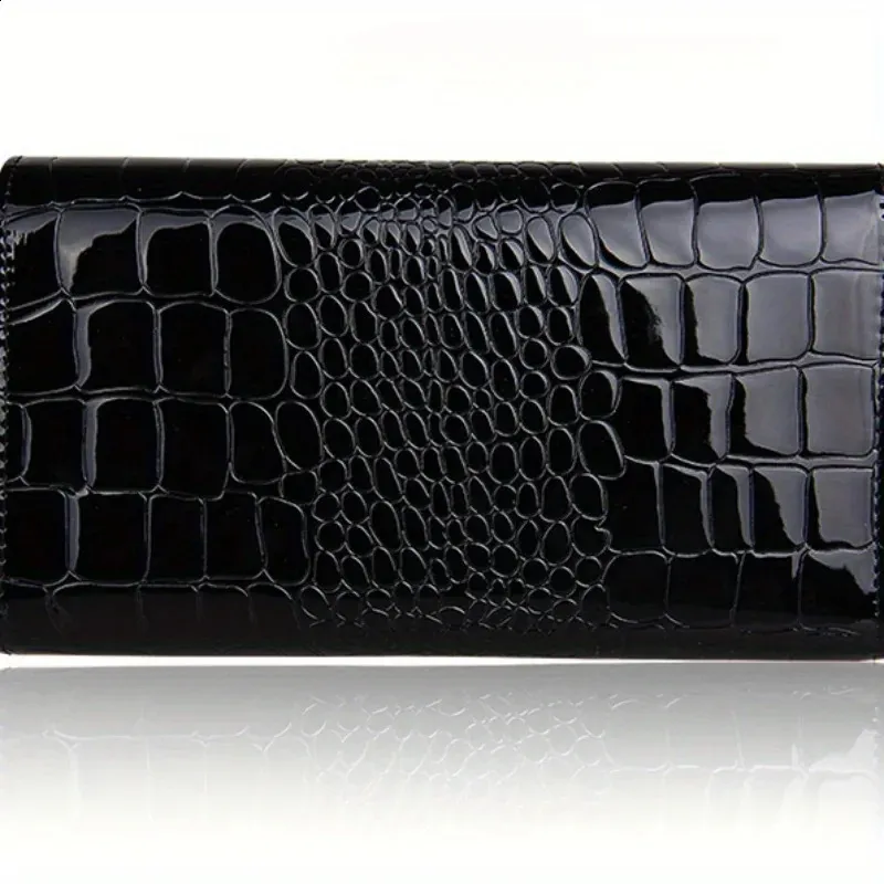 Patent leather womens Large capacity chain clutch Single shoulder straddle bag 240924_voghion.com