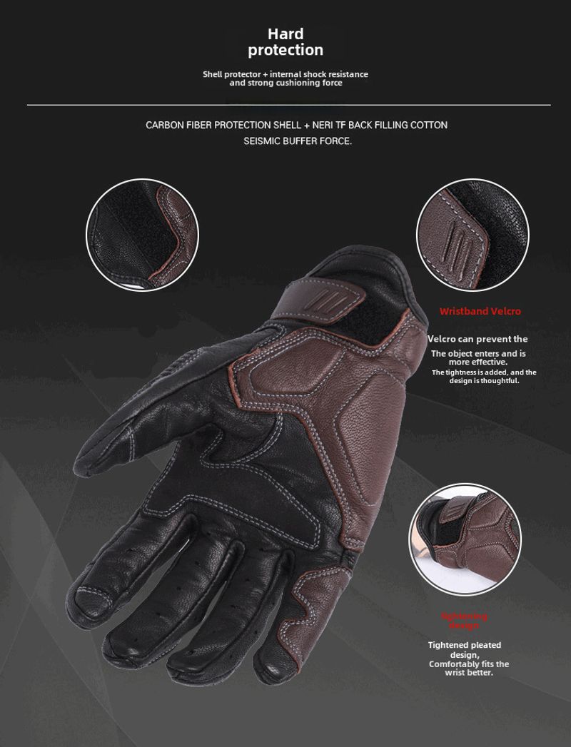 Knight Herren Four Seasons Schaffell Motorrad Racing Reiten Schutzhülle Handschuhe Hersteller Großhandel_voghion.com