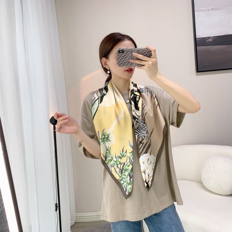 Nueva bufanda diagonal de 90 cm con temperamento de seda simulada, correa para la cabeza, bufanda cuadrada grande, transpirable, absorbe el sudor._voghion.com