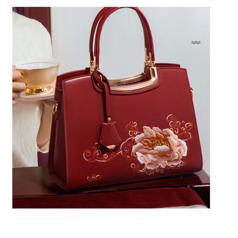 Bolsa de casamento vermelha bordada para o dia das mães, bolsa de presente premium para sogra_voghion.com