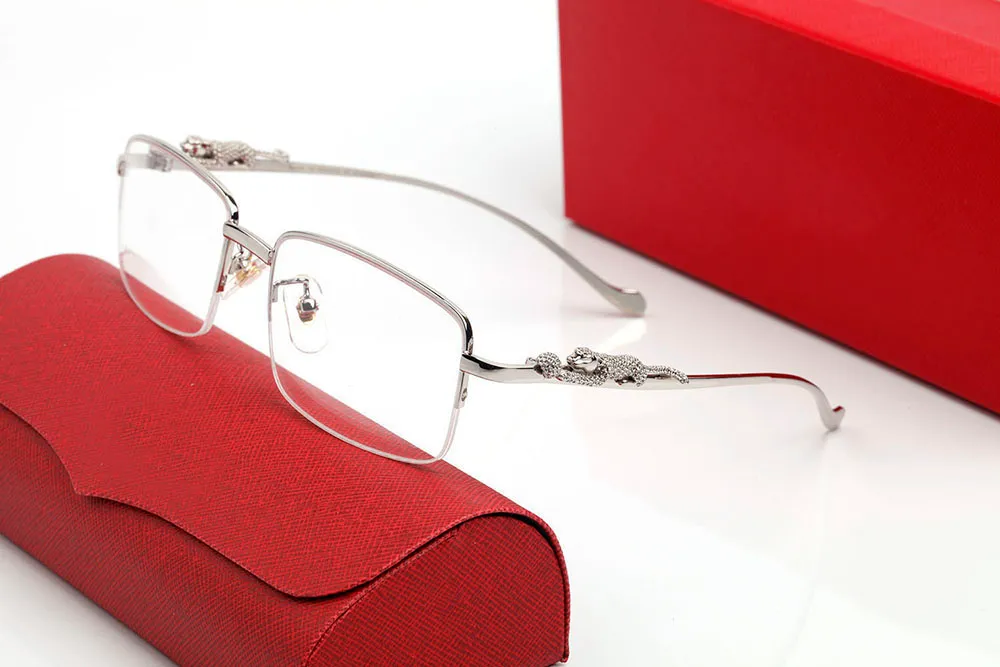 Lunettes de vue mode léopard en corne de buffle dorées personnalisées, monture complète, verres semi-transparents, sans cadre_voghion.com