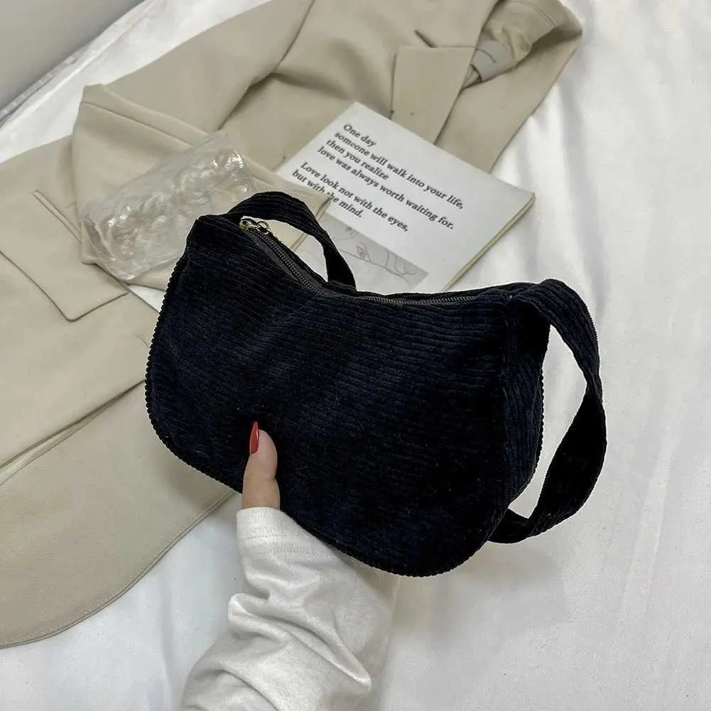 Petit sac à main à bandoulière pour femme, couleur unie, avec poignée supérieure, style rétro, en velours côtelé, collection automne-hiver, C241105_voghion.com