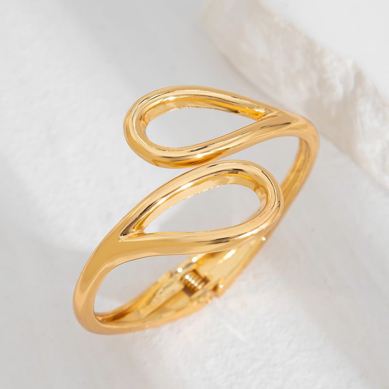 Braccialetto con doppio anello con specchio geometrico esagerato alla moda e design aperto Sense Hug_voghion.com