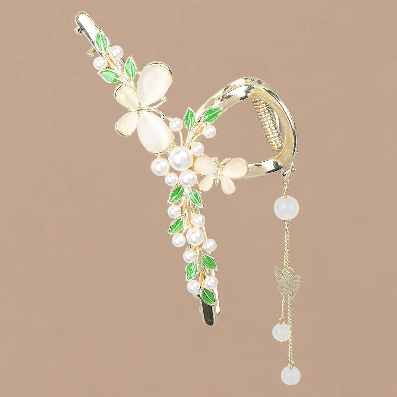 Echter Katzenaugenstein-Schmetterling, großer Metall-Greifclip, High-End-Gefühl, leichtes Luxustemperament, Damenrückseite_voghion.com