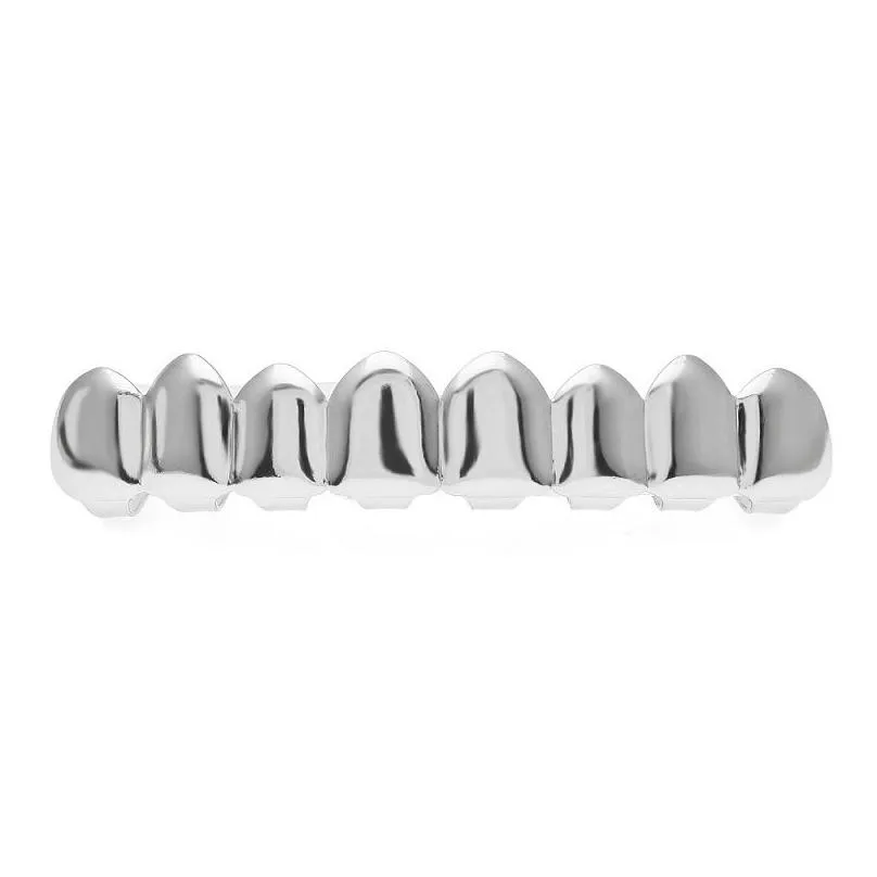 Grillz Dentalgrills Herren Goldzähne Set Mode Hip Hop Schmuck Hohe Qualität Acht 8 Top Zahn Sechs 6 Bottom Drop_voghion.com