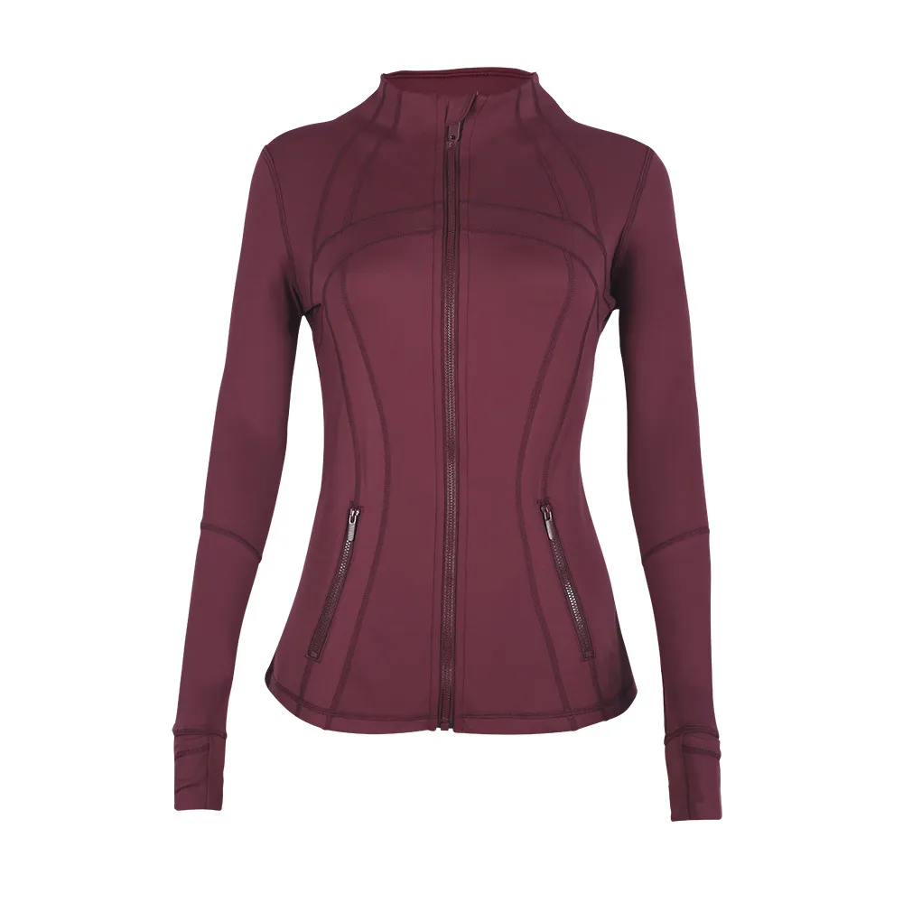 Jóga Dámská sportovní bunda Define Workout Sport Fiess Jacket Sportovní rychleschnoucí aktivní oblečení Top Pevná mikina na zip Sportwear Hot_voghion.com