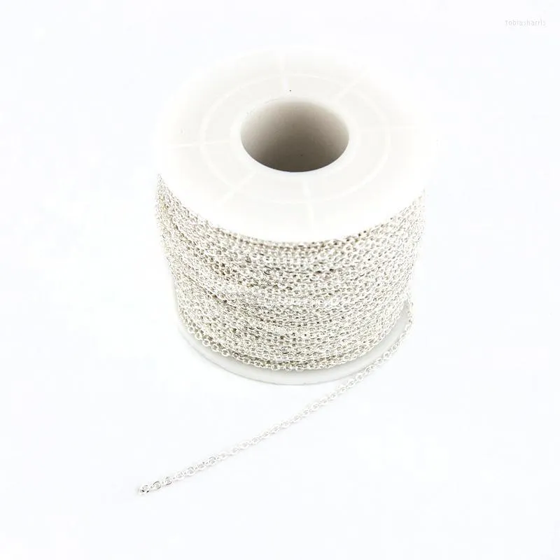 Collana girocollo da donna in argento sterling placcato Rolo O, catena in acciaio inossidabile, vendita al metro, collares de moda 2022._voghion.com