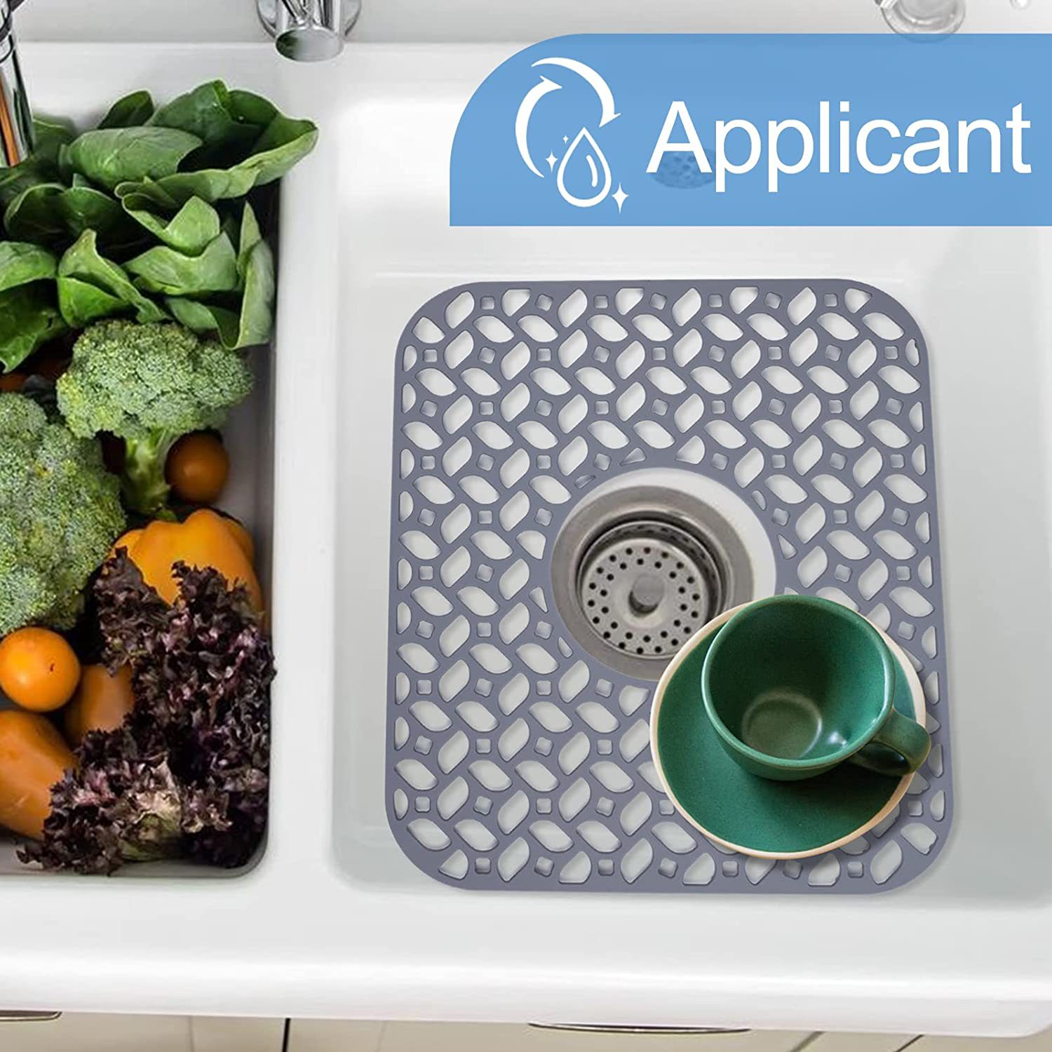 Küchenhelfer Silikon Spülbeckenschutz Bar Wärmedämmung Spülbecken Pad Antikollision Anti Rutsch Spülbecken Pad Wasserhahn Saugfähige Matte_voghion.com