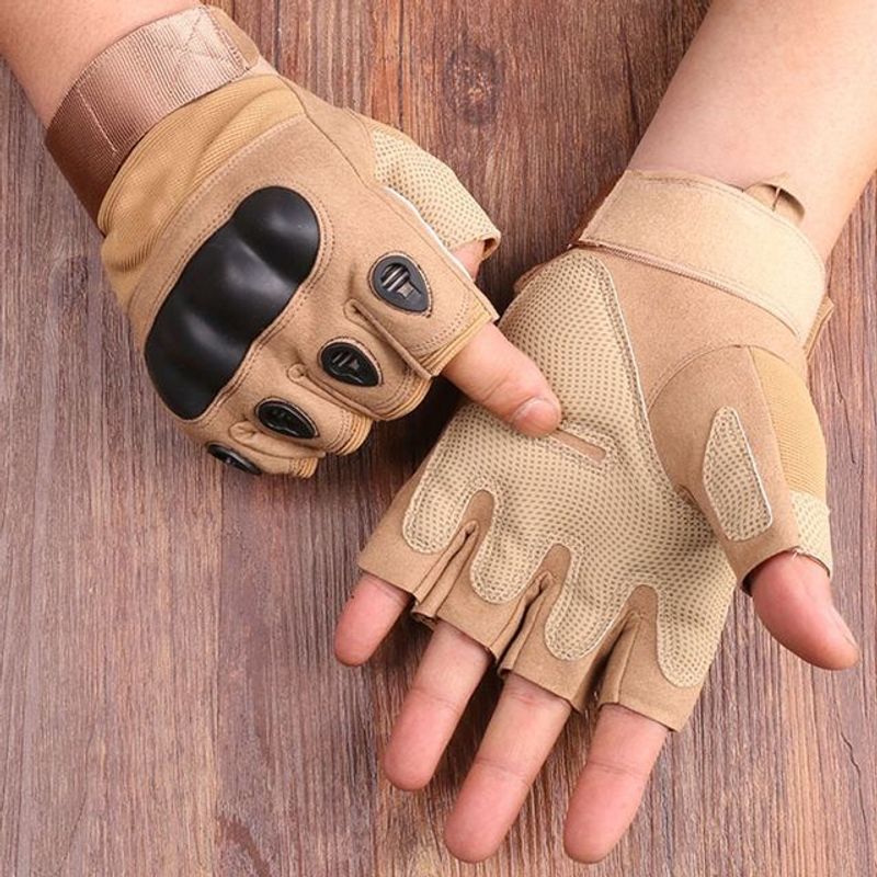 Yarım Parmak Erkek Açık Hava Askeri Taktik Spor Atıcılık Avcılık Motosiklet Bisiklet Eldivenleri_voghion.com
