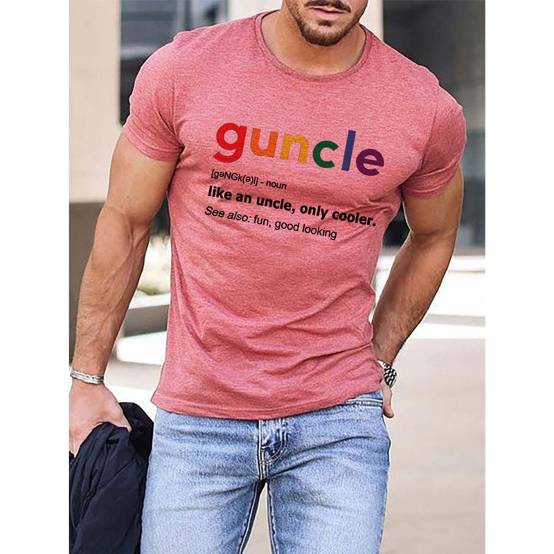 Men's Printed T-shirt Round Neck Pure Cotton Casual Versatile Top_voghion.com