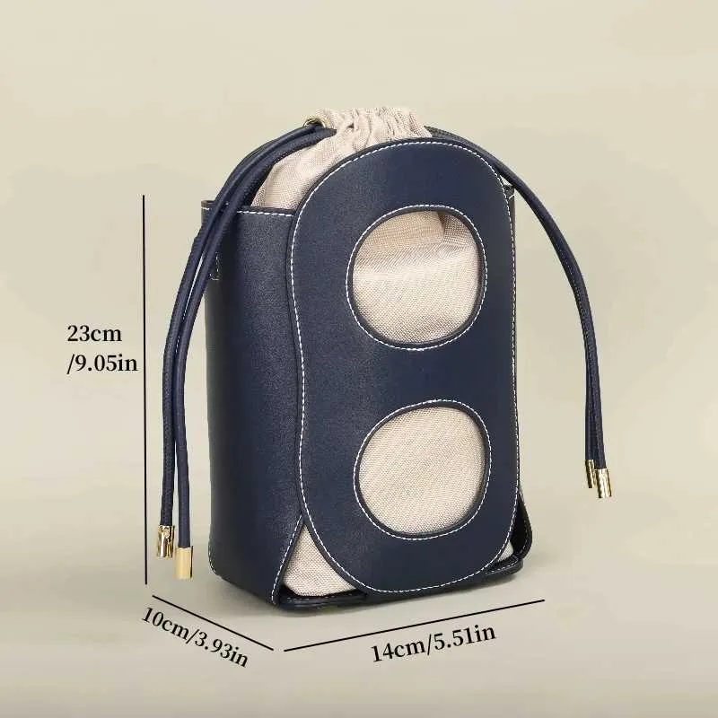 Chic Womens Crossbody Bucket Bag Simple Atmosphere Hollow Design Shoulder Ba241216_voghion.com