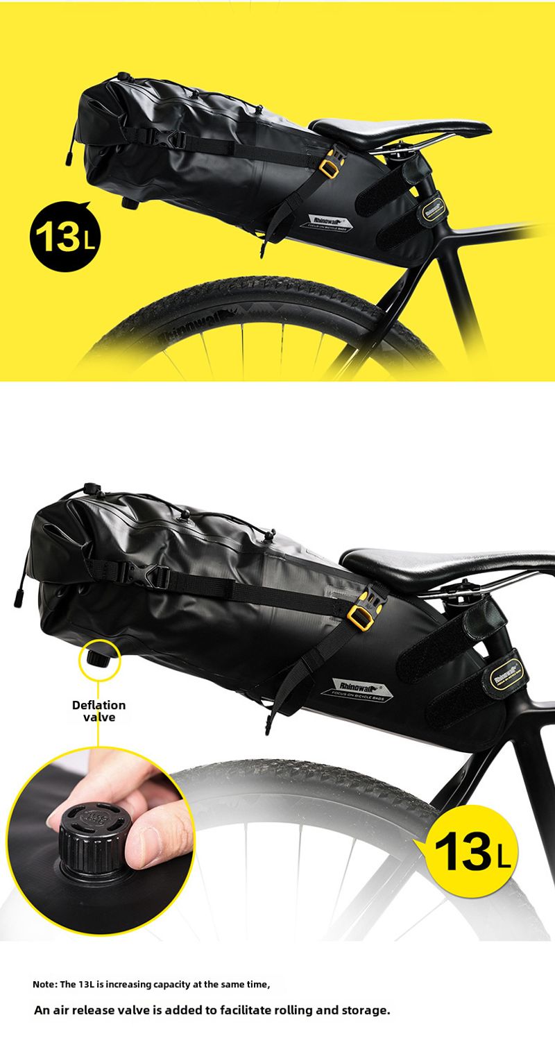 RHINOWALK Rhino Full Waterproof Bicycle Saddle Tail Bag Large Capacity 10L Road Bike Lightweight Long Distance Riding_voghion.com