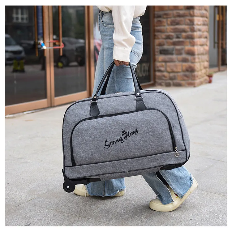 Large Capacity Trolley Handbag Foldable Thickened Wearresistant Boarding Case Home Storage Travel Convenient Bag_voghion.com