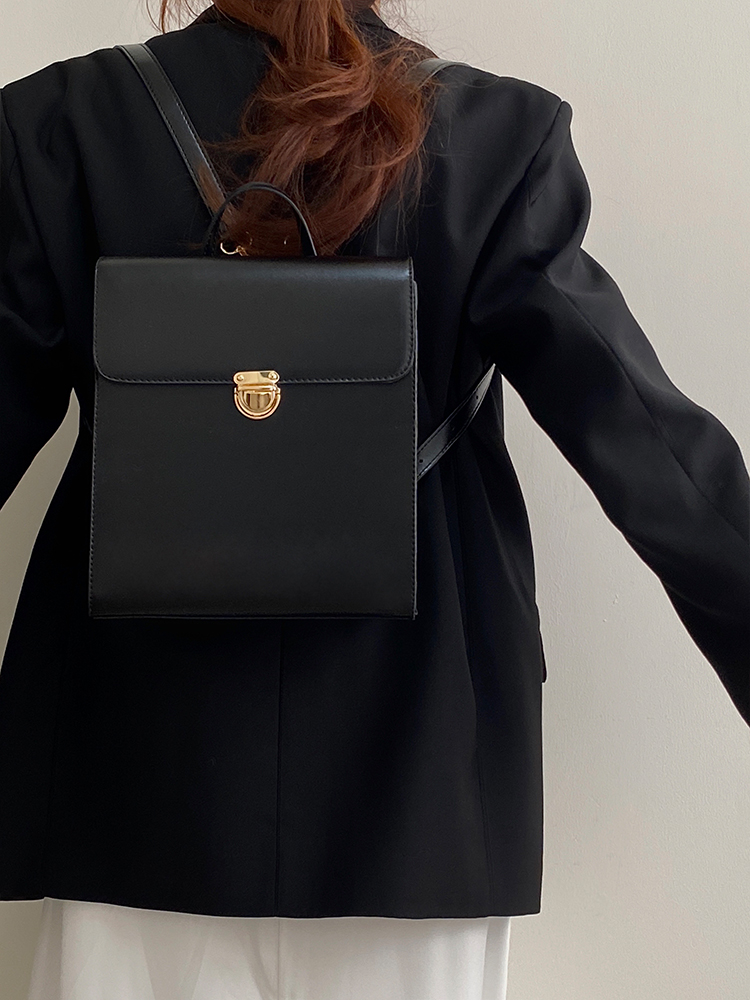 Borsa a doppia spalla, zaino JK, nicchia, nero, college femminile semplice stile giapponese, nero versatile_voghion.com
