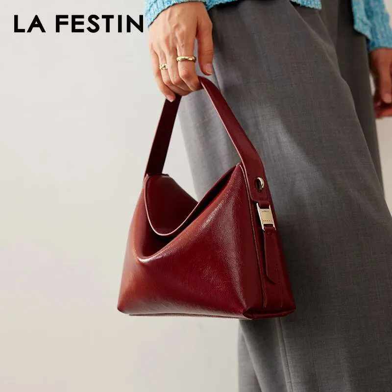 LA FESTIN Original 2023 Neue Handtasche Damen Schulter Crossbody Damen Leder Tragbare Eimer Marke Tasche_voghion.com