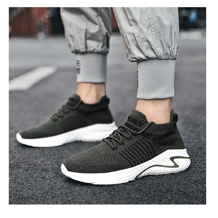 New Couple Shoes Walking Running Shoes Flying Weaving U + MD Sole Large Size 36-45_voghion.com