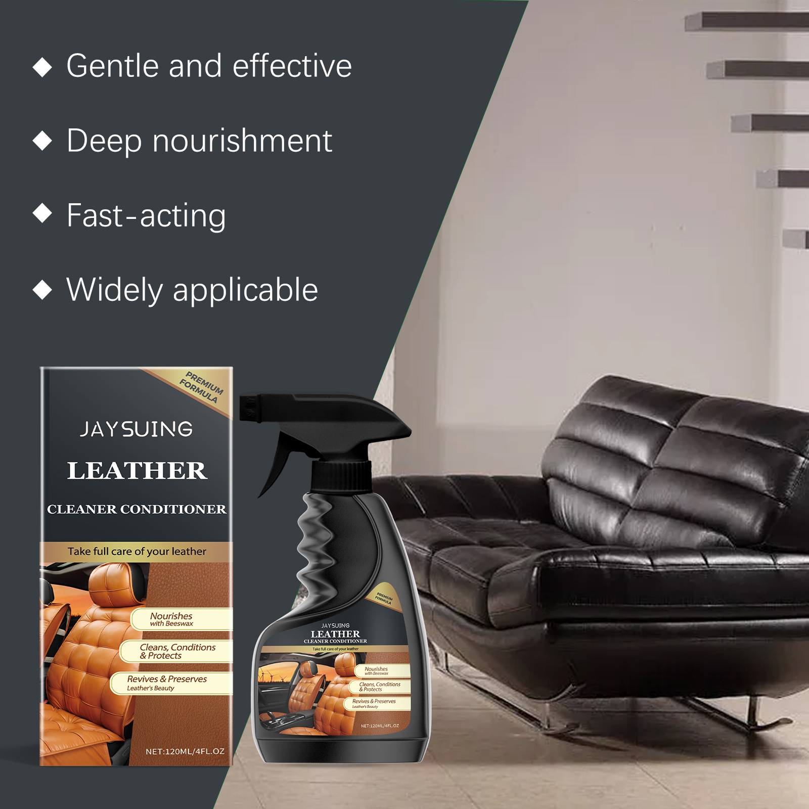 Jaysuing Leather Care Agent Furniture Leather Bag Sofa Car Seat Cleaning Decontamination Leather Cleaner_voghion.com