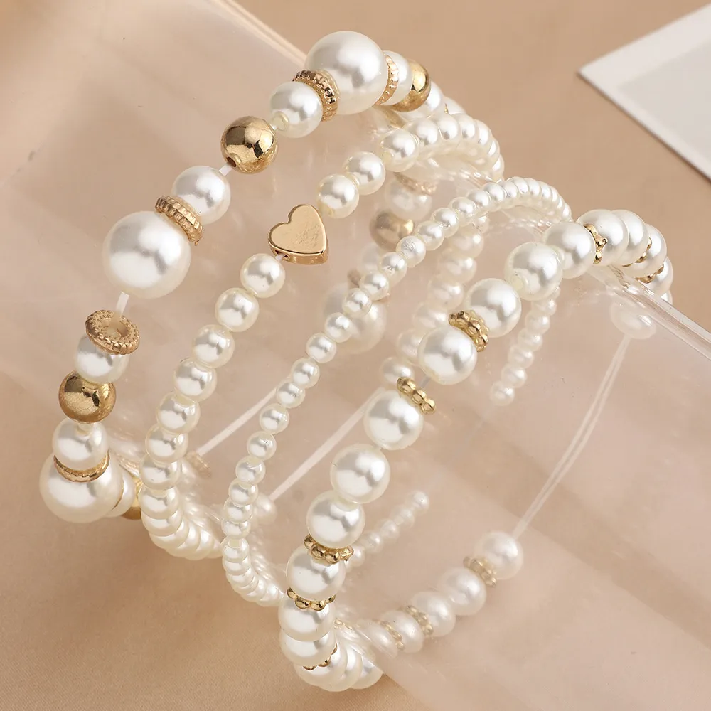 Kette 4 stücke Echte Süßwasser Runde Für Frauen Natürliche Perle Armband Schmuck Mädchen Tochter Geburtstagsgeschenk 230706_voghion.com
