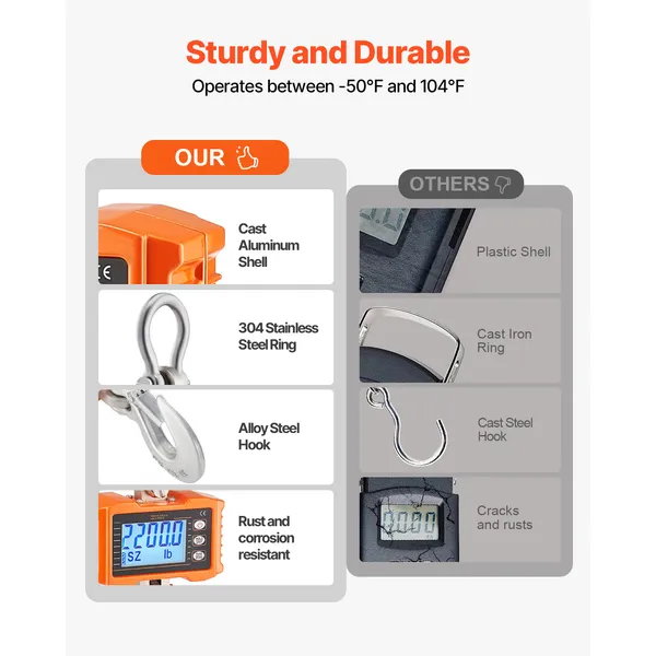 Digital Crane Scale 1000kg Heavy Duty Hanging Scale With Remote_voghion.com