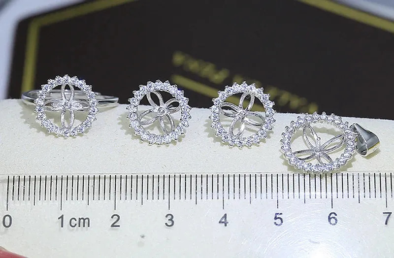 MeiBaPJ Set di gioielli da sposa in argento sterling con fiore di sole e perle d'acqua dolce naturali, anello e orecchini per donna_voghion.com