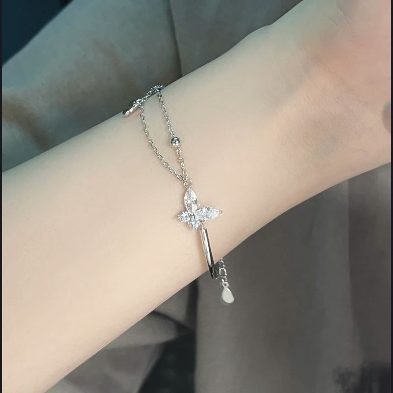 Butterfly Half Bracelet W, Colorless Instagram, Small Elegant Design, Simple And Elegant, Valentine's Day Gift For_voghion.com