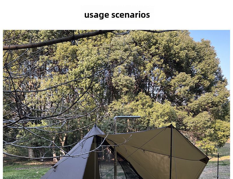 Camping în aer liber 15D cu o singură față din silicon pentru două persoane, ultra-ușor, plus perdea de cer, cort piramidal două în unu_voghion.com