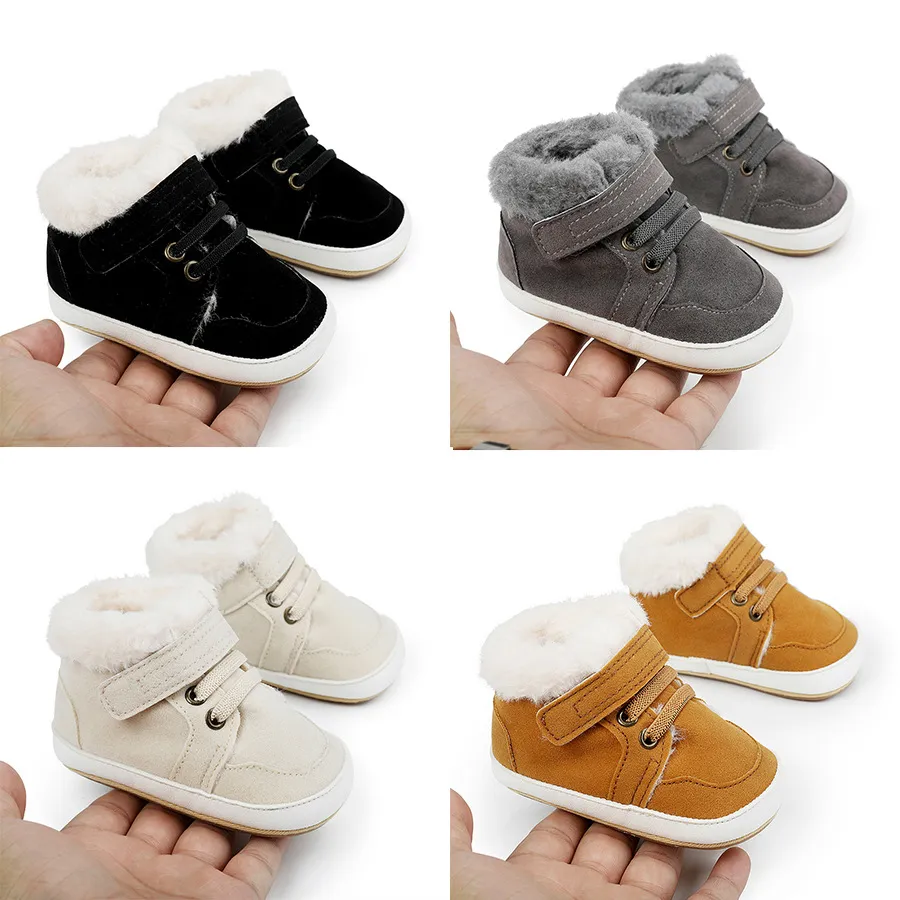 Bebeluși de iarnă pentru sugari, nou-născuți, cizme calde de pluș, pentru copii, primul pas, Cutefeet, 0-18 luni_voghion.com