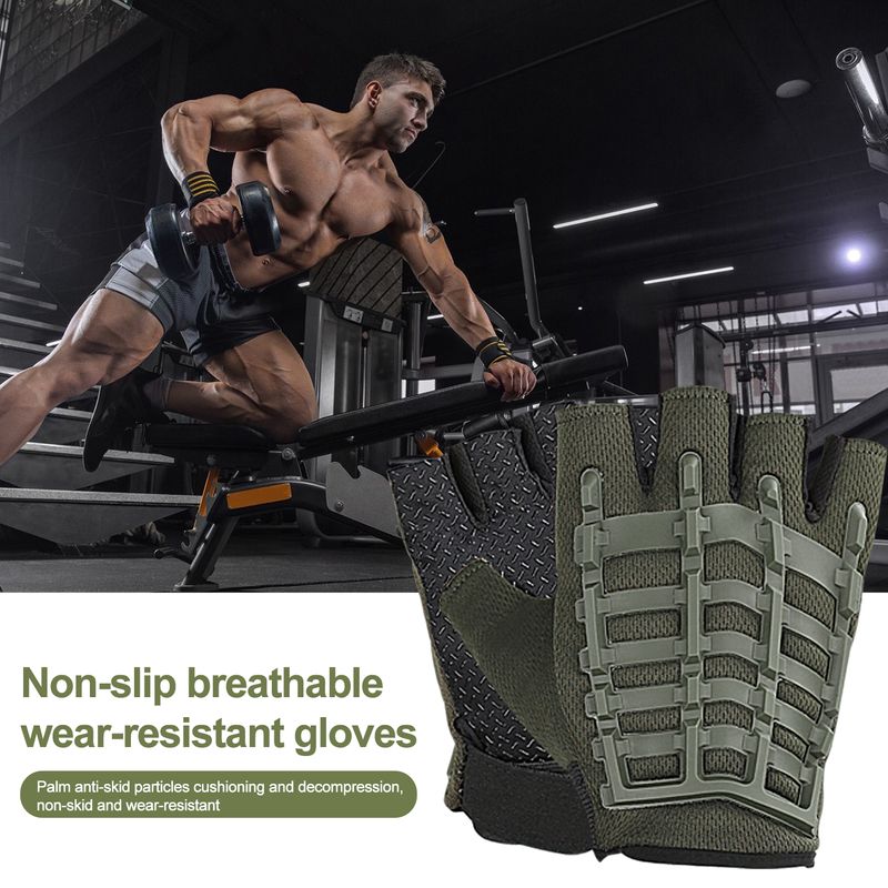 SportLife 1 Paar Fiess Halbfinger-Trainingshandschuhe, atmungsaktiv, Sporthandschuhe mit Handgelenkschutz, Gymnastikhandschuhe_voghion.com
