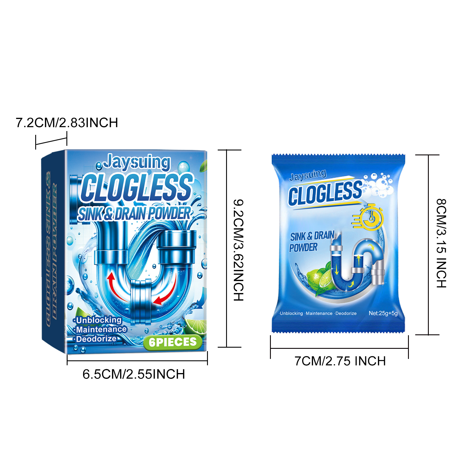 Jaysuing Pipeline Dredging Cleaning Powder To Dissolve And Dredging Sewage And Drain Grease Blocking Deodorant Powder_voghion.com