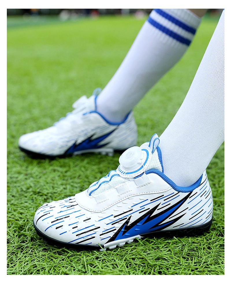 Binbinniao grenzüberschreitende, drehbare Schnalle, atmungsaktive Fußball-Sportschuhe für Kinder mit gebrochenen Nägeln, für den Innenbereich, Grastraining_voghion.com