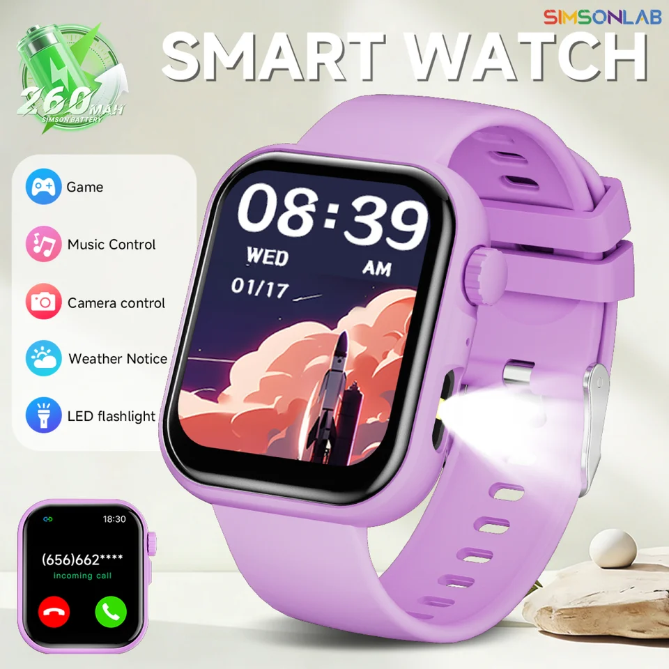 Nouvelle montre connectée 2026, écran HD 1,83", suivi de la fréquence cardiaque, appels Bluetooth, modes multisports, idéale pour femmes, hommes et enfants. Cadeau parfait._voghion.com