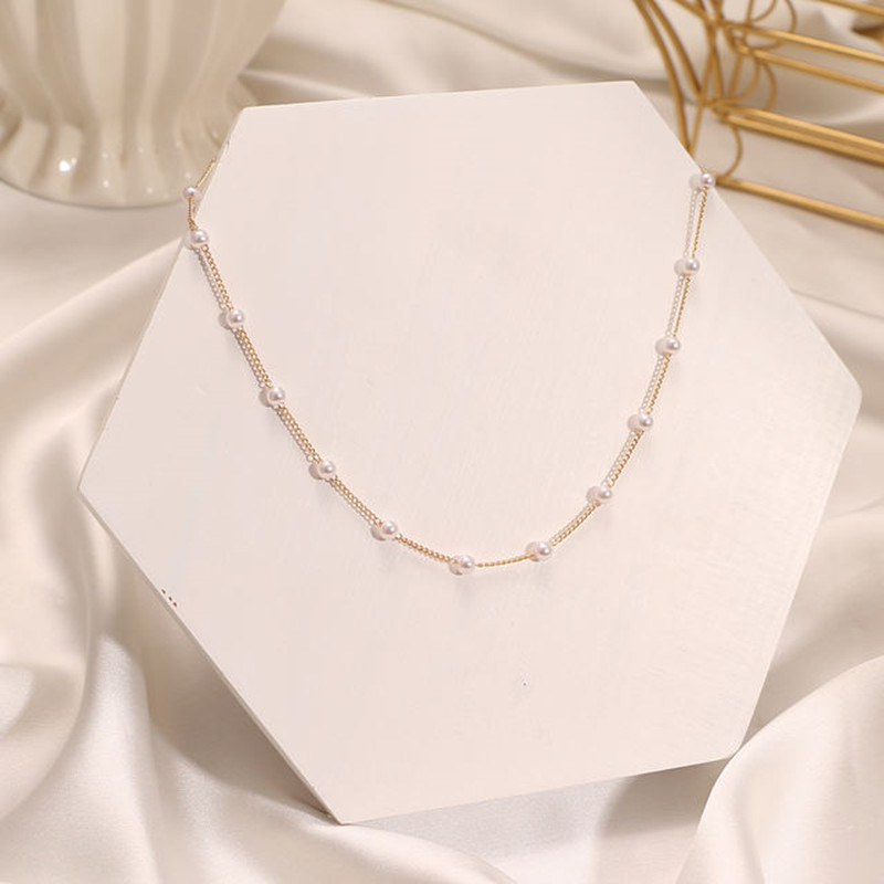Nuova collana girocollo con catena a clavicola in perle alla moda, gioiello da collo per donna_voghion.com