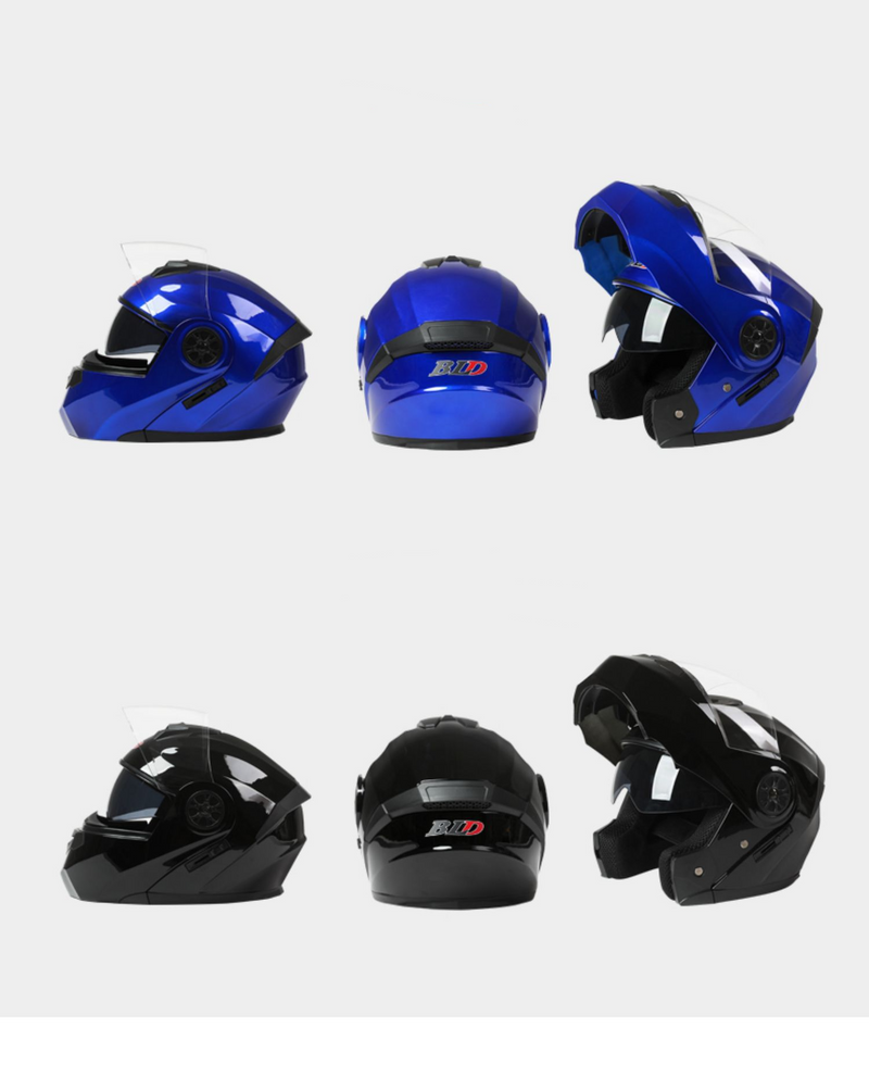 BLD Motocicletă completă cu lentile duble dezvăluită Cască de vară universală Four Seasons_voghion.com