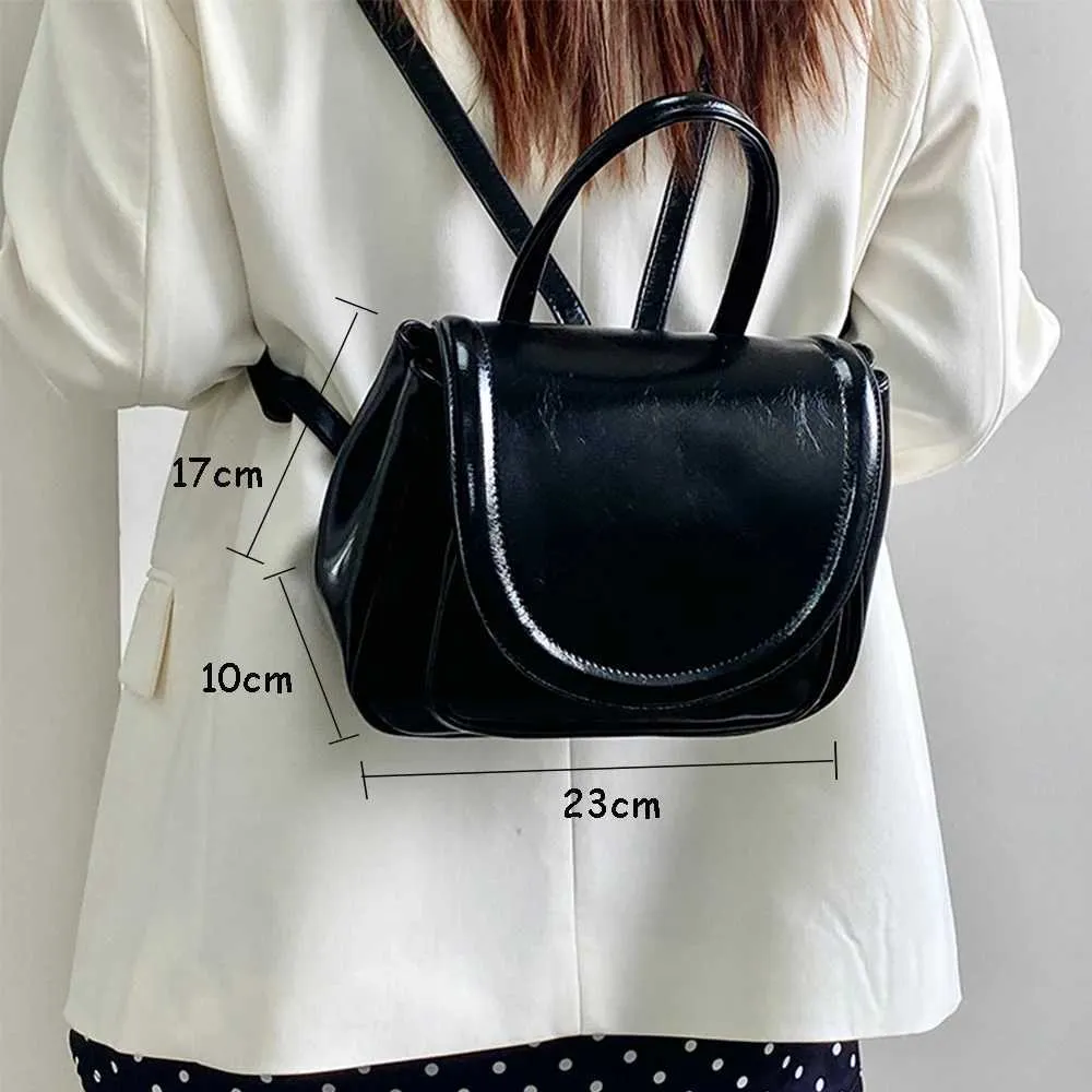 Elegant Black Women's Backpack Shoulder Bag And Handbag Set_voghion.com