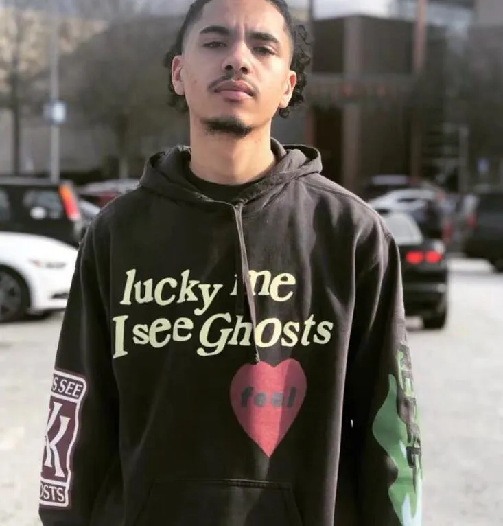 Kleidung Lucky Me I See Ghosts Print Hoodie Herren Damen Designer Hoodies Pullover Herbst Winter Sweatshirts_voghion.com
