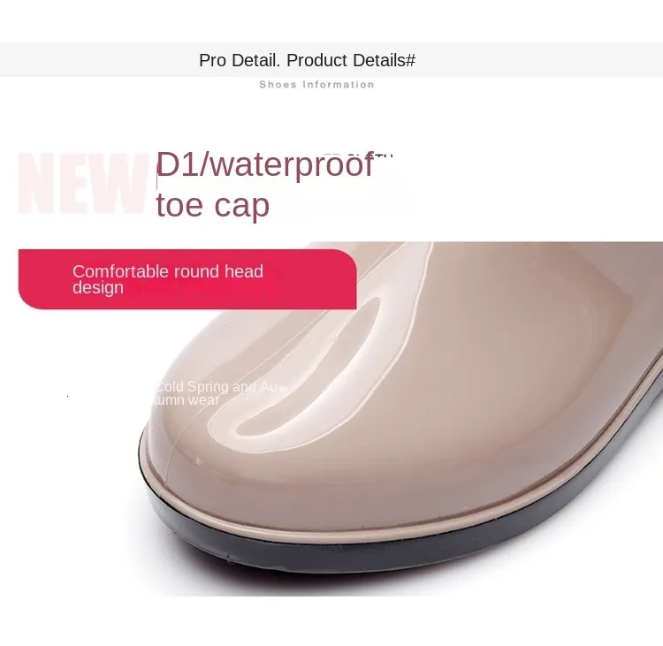 Scarpe da lavoro in gomma antiscivolo impermeabili da esterno alla moda da donna in cotone caldo stivali da pioggia invernali 241126_voghion.com