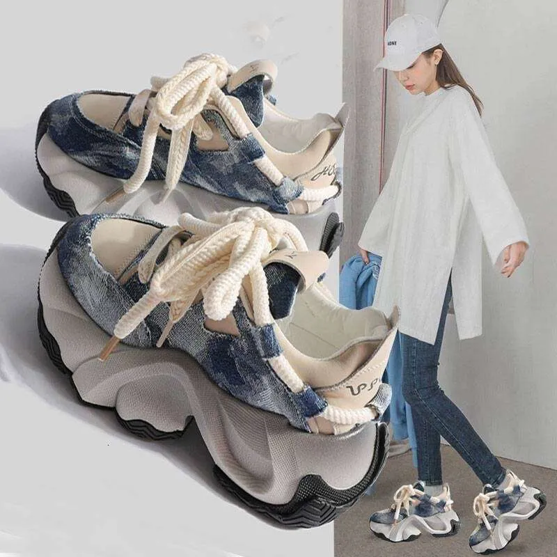 Frauen Casual Schuhe Dicke Sohle Erhöhen Atmungs Mode Freies Verschiffen Größe_voghion.com