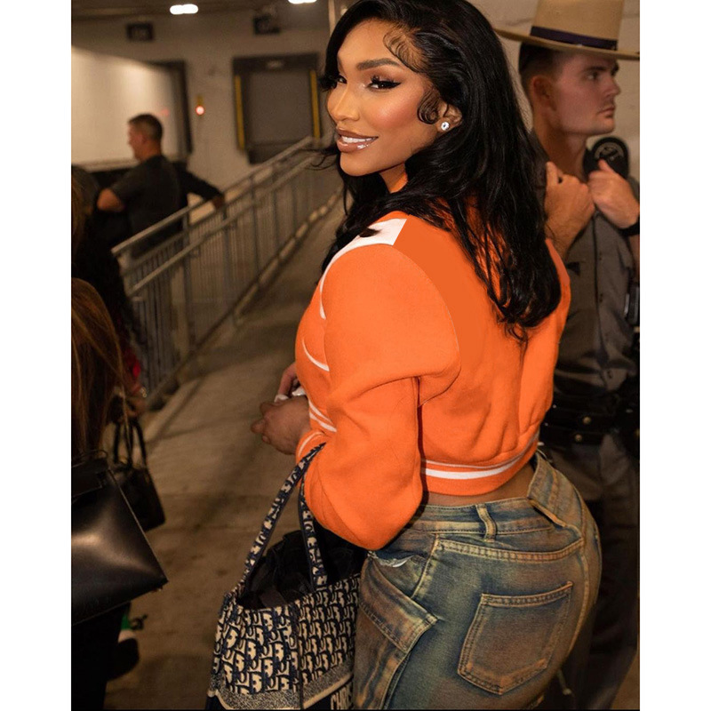 Women's Clothing long sleeved contrast color short button baseball jacket summer new fashion all match hot girl jacket female_voghion.com
