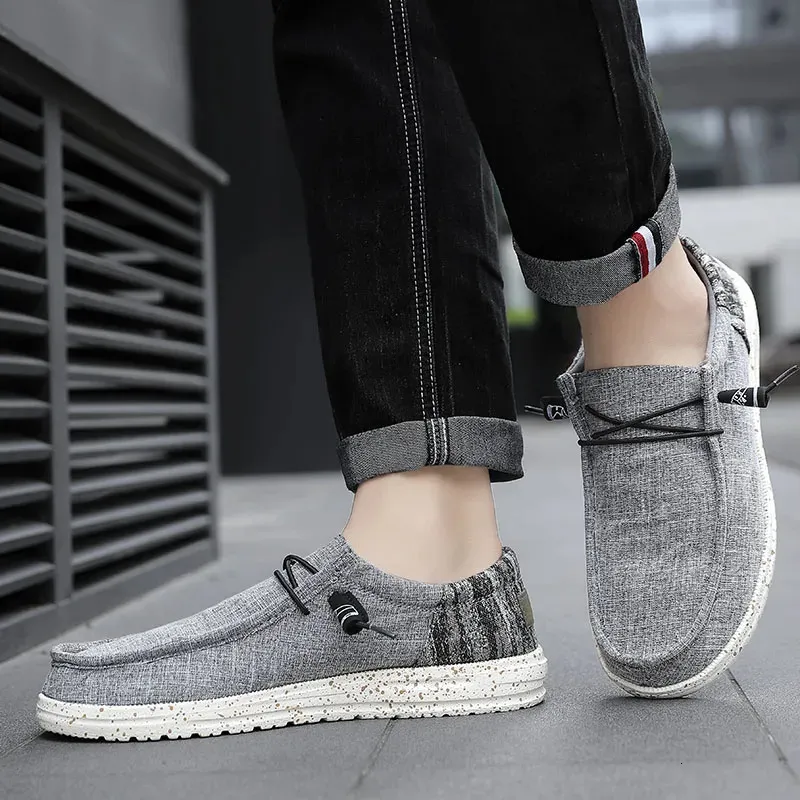 Erkek Rahat Moda Yumuşak Kanvas Nefes Alabilir Yürüyüş Düz Spor Ayakkabıları Açık Hava Hafif Erkek Vulkanize Ayakkabı 240626_voghion.com