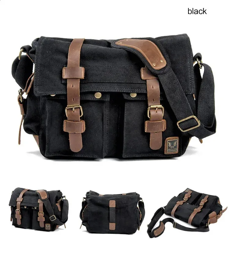 Sacoche en toile et cuir pour homme Will Smith, grand sac à bandoulière, sacoche pour ordinateur portable, sac à main de voyage 240824_voghion.com