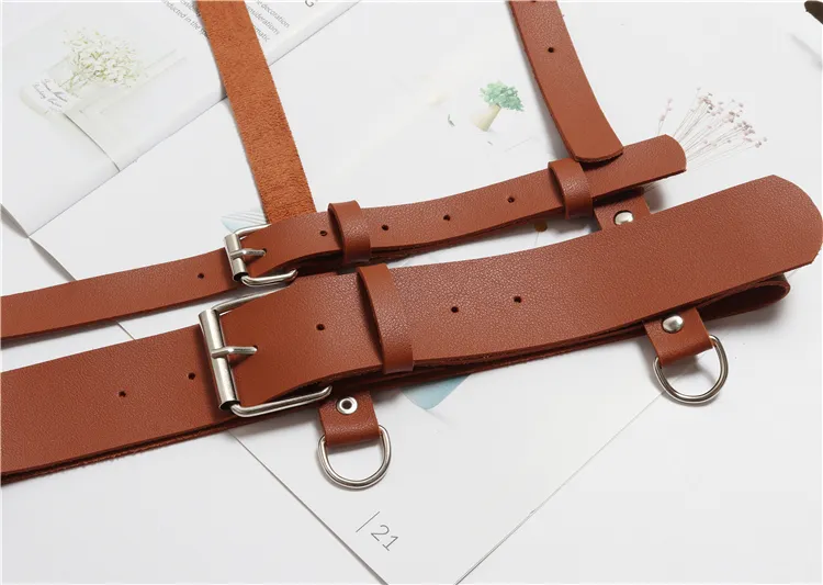 Cinturones Moda Camisa Vestido Correa Cintura Sello Calle Sólido Pu Cuero Ajustable Accesorios de ropa femenina_voghion.com