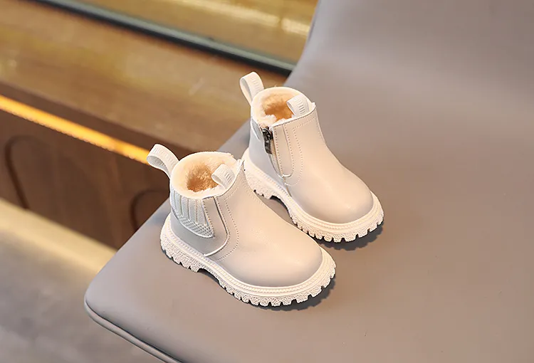 Botas de nieve Happysteps de piel sintética para bebé, muy cálidas, para otoño e invierno, para niño y niña, talla 38-44_voghion.com