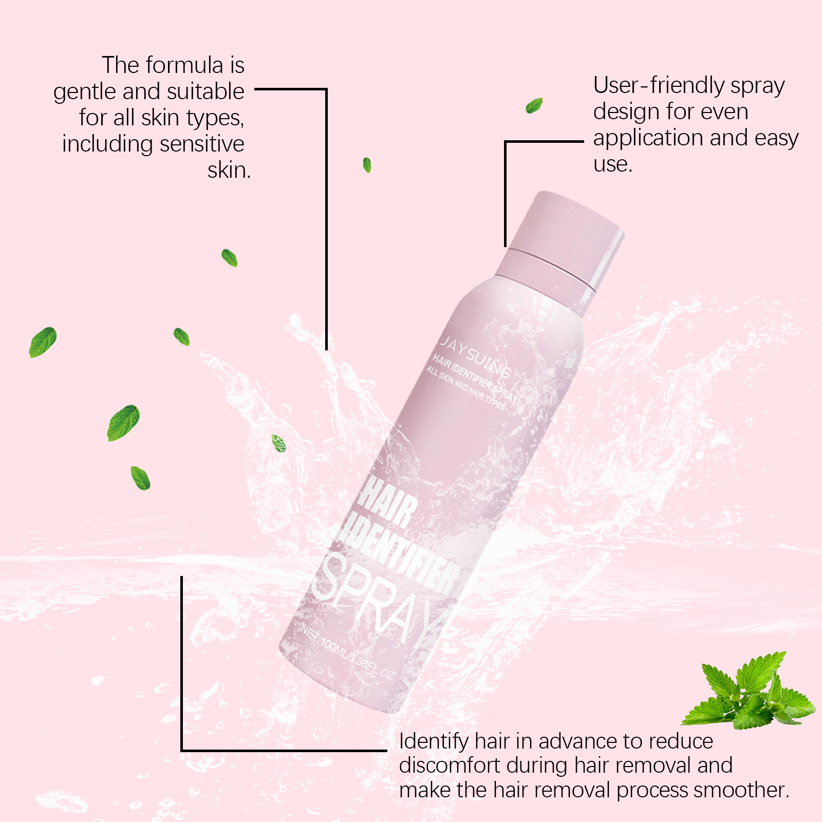Jaysuing Facial Hair Removal Spray, Easily Softens Hair Facial Cleansing And Gentle Hair Removal Spray_voghion.com