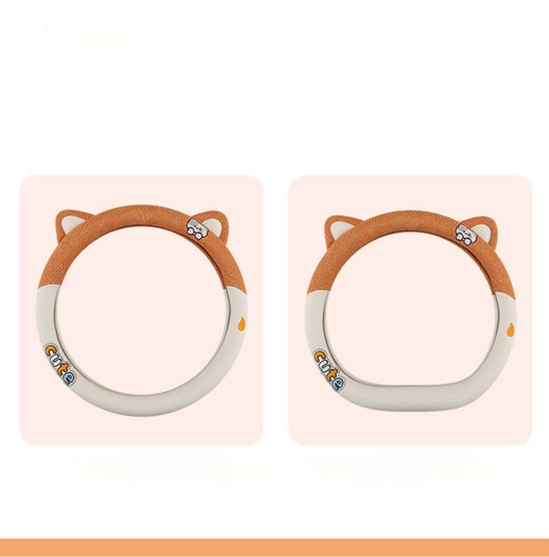 Leuke nieuwe stuurhoes zomer katoen en ademend vier seizoenen universele cartoon comfortabel auto-interieur_voghion.com