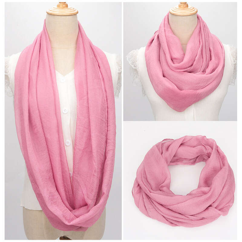 Écharpe décorative en mousseline de soie douce pour maman avec manches à basque de couleur unie_voghion.com