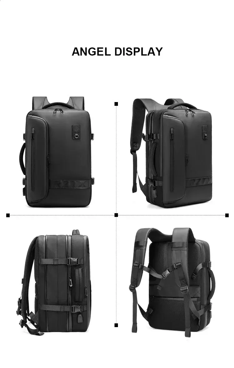 Airback Travel Men 16 inch Laptop Backpacks Vacuum Compression Expandable Business Back Pack School Backpack 240730_voghion.com
