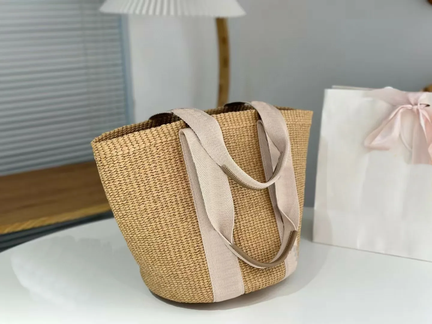10a Hochwertige Designer-Handtaschen für den Urlaub am Meer, Aprikose, handgefertigt, Stroh, Reise, doppelte Baumwollbandgurte, Schultergurte, Sommer_voghion.com